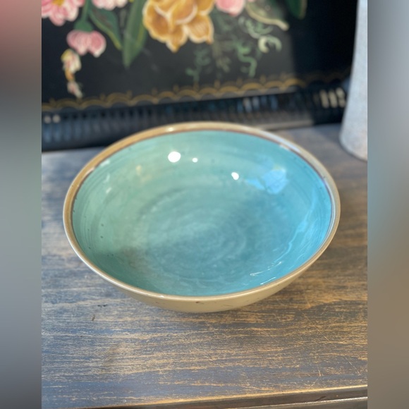 Food Network Robbins egg blue tan cereal bowls set of 5 - Picture 3 of 8